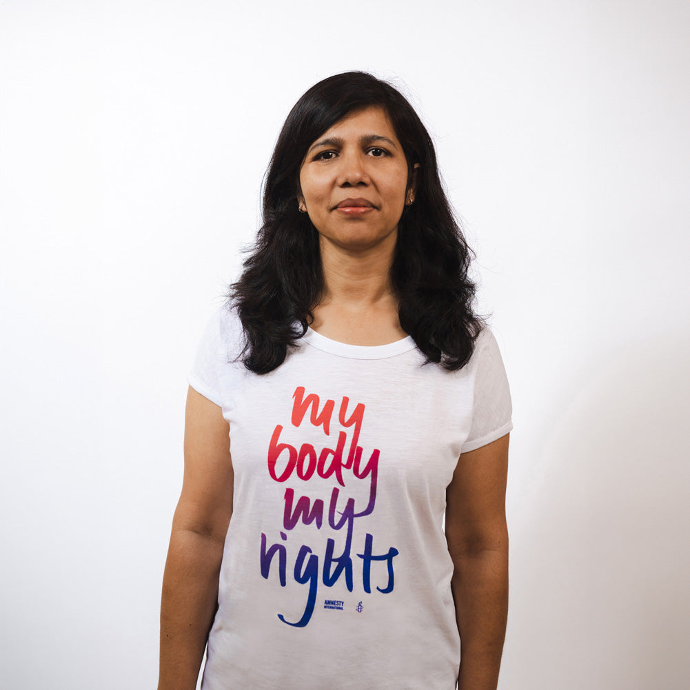 Amnesty (T-Shirt mit U-Ausschnitt My Body My Rights)