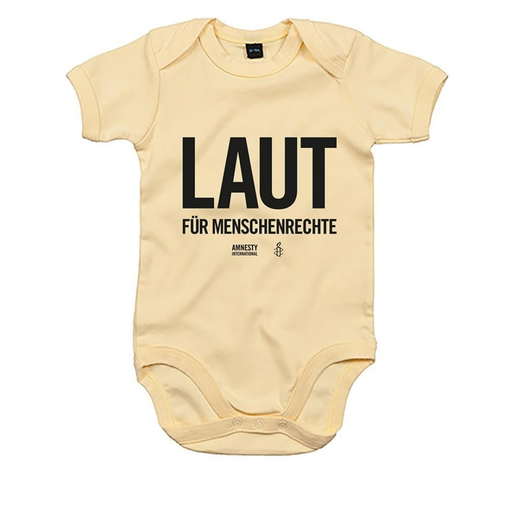 Amnesty (Baby-Body Laut für Menschenrechte weiches gelb)