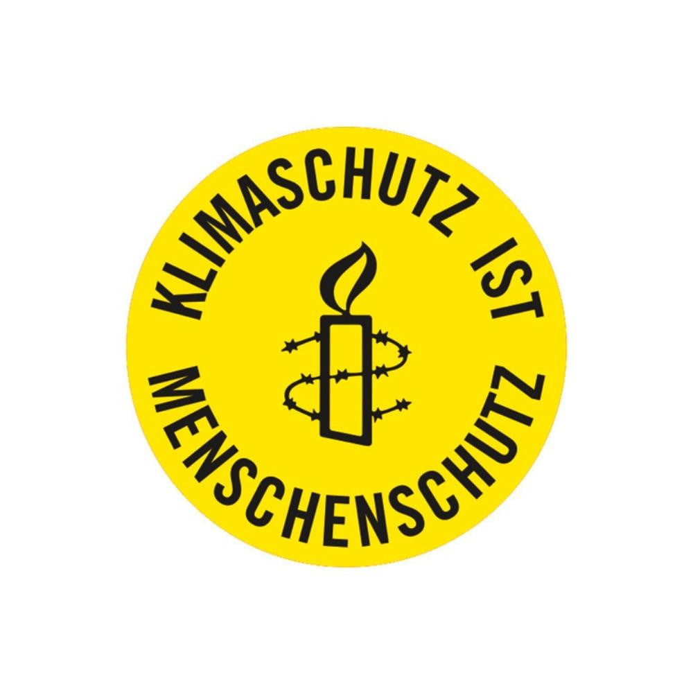 Amnesty (Textilaufkleber Klimaschutz ist Menschenschutz)