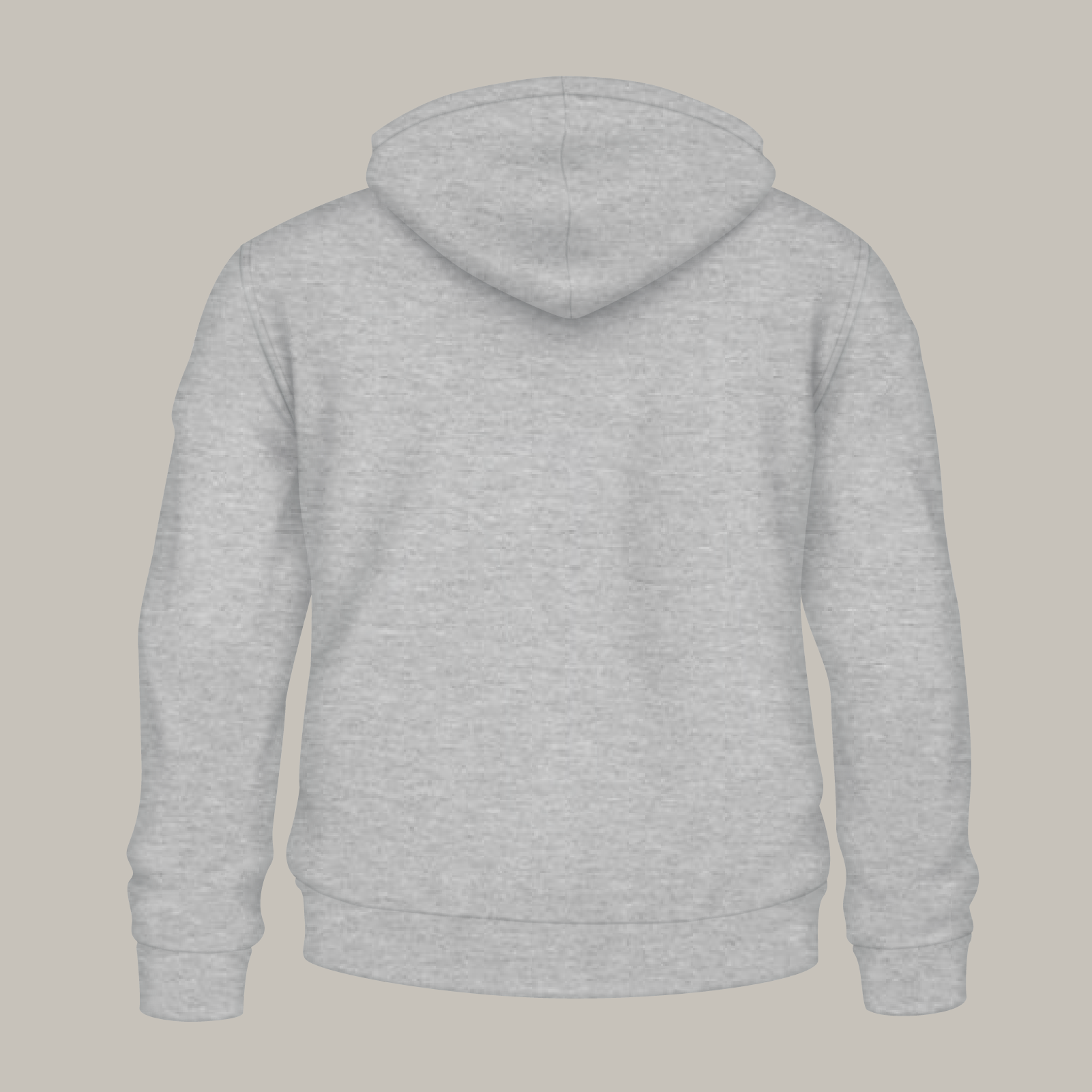 Grau melierter Hoodie von hinten