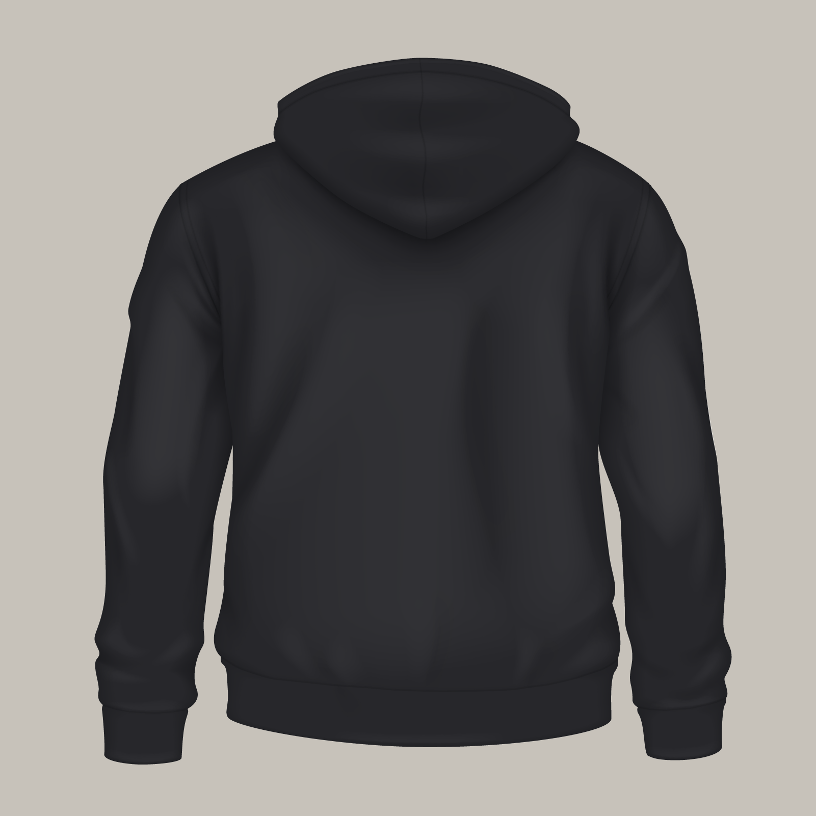 Schwarzer Hoodie von hinten