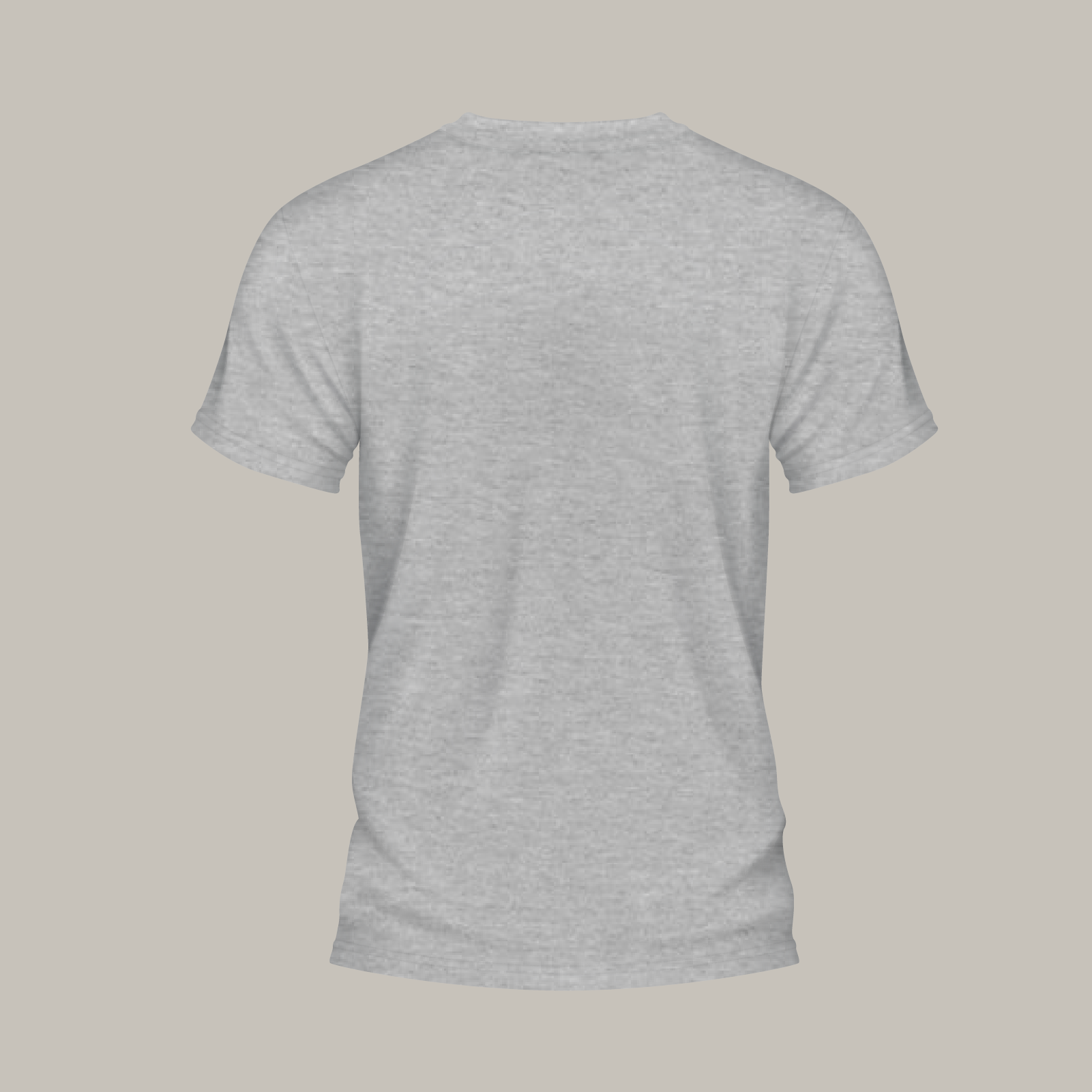 Grau meliertes T-Shirt von hinten