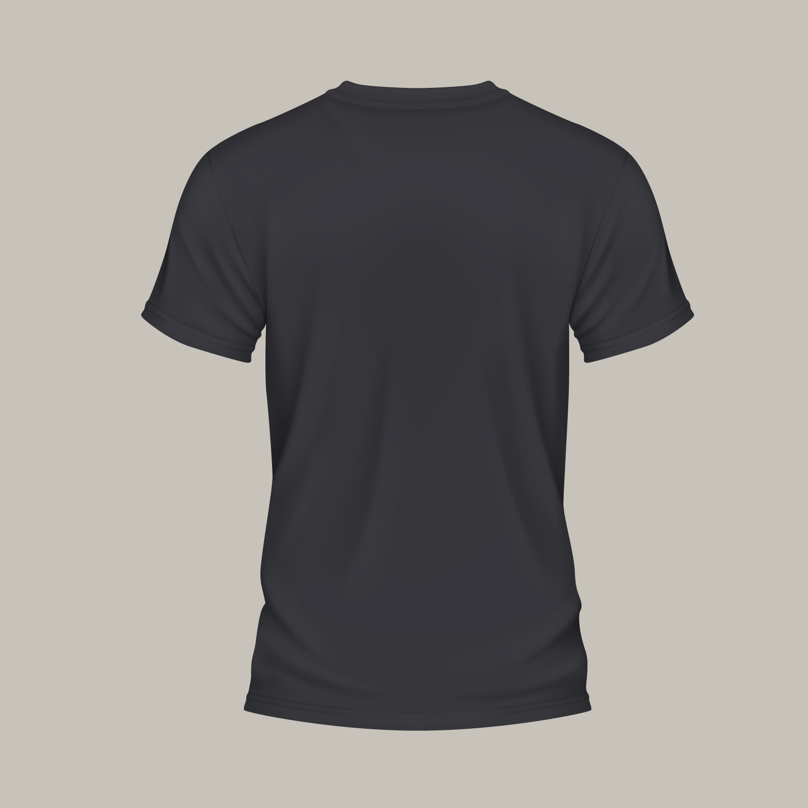 Schwarzes T-Shirt von hinten